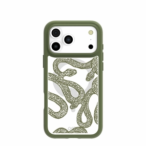 Colorful Design Clear Serpent Sketch iPhone 17 Pro Max Case With Forest Floor Ridge (MagSafe included)