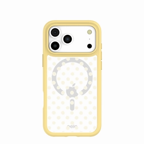 Polished Layer Trendy Aesthetic Clear Sugar Dots iPhone 17 Pro Max Case With Sunbeam Ridge (MagSafe included)