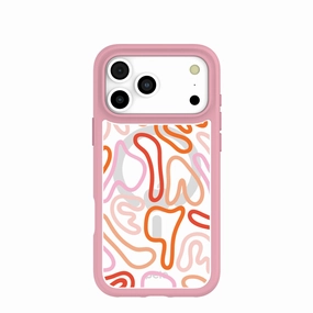 Compact Build Clear Sweet Doodles iPhone 17 Pro Max Case With Petal Pink Ridge (MagSafe included)