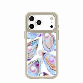 Clear Twilight Pearl iPhone 17 Pro Max Case With London Fog Ridge (MagSafe included) Hybrid Pattern Strong protection