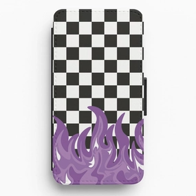 Purple Flame - Skate Aesthetic  Flip / Wallet Phone Case Pocket Ready Premium Finish