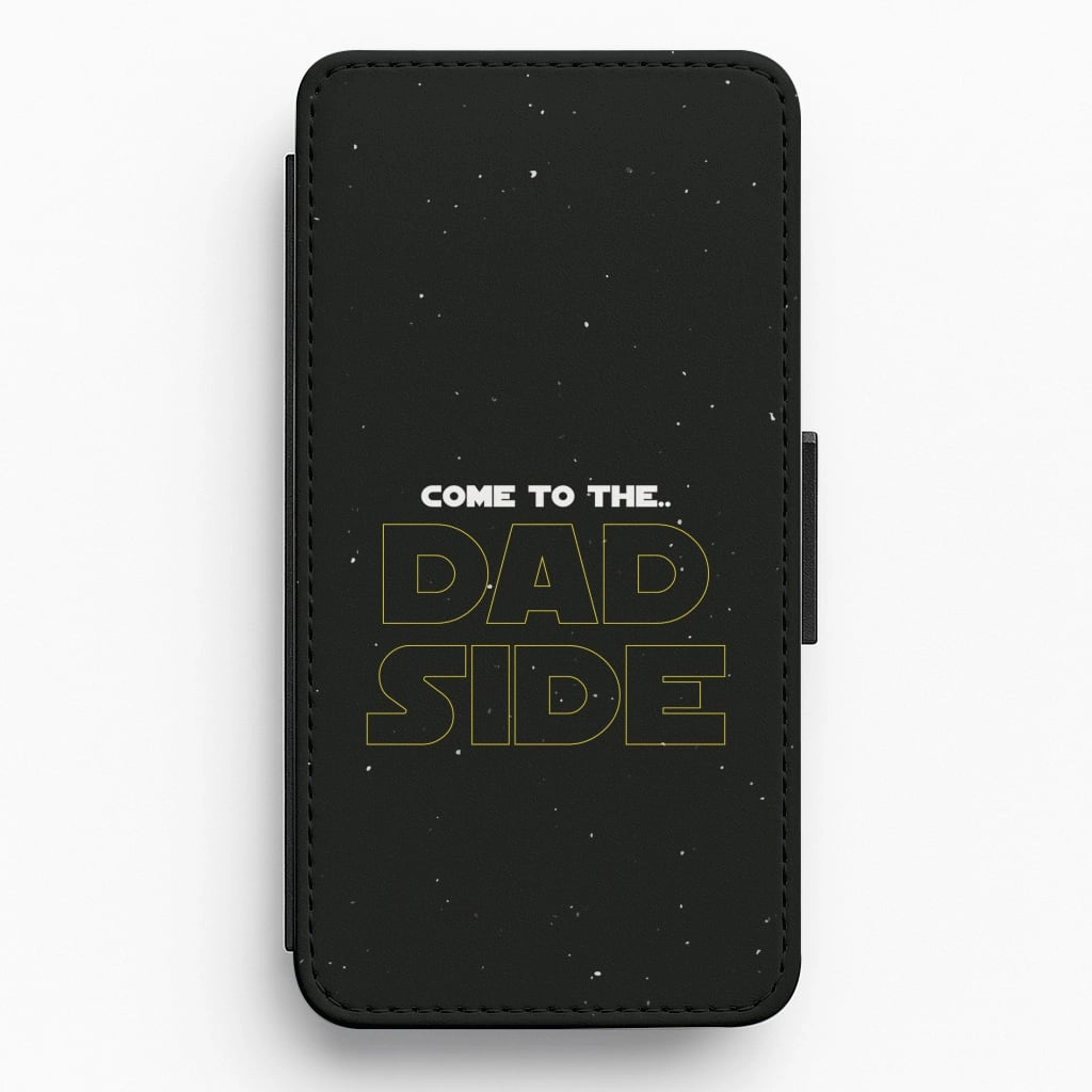 Come To The Dad Side - Personalised Father's Day Flip / Wallet Phone Case Modern Texture Look Soft Protection Edge