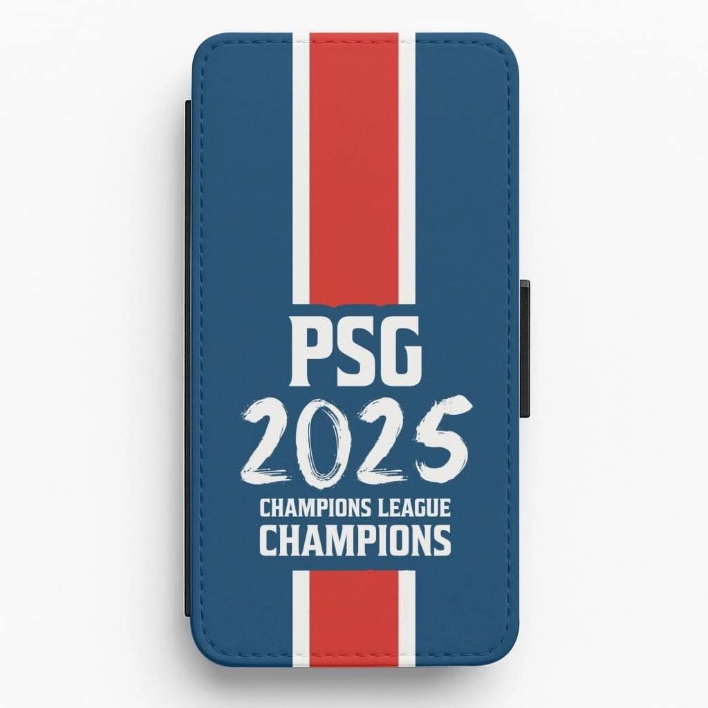 Champion League Winners 25 PSG Flip / Wallet Phone Case Hybrid Edge