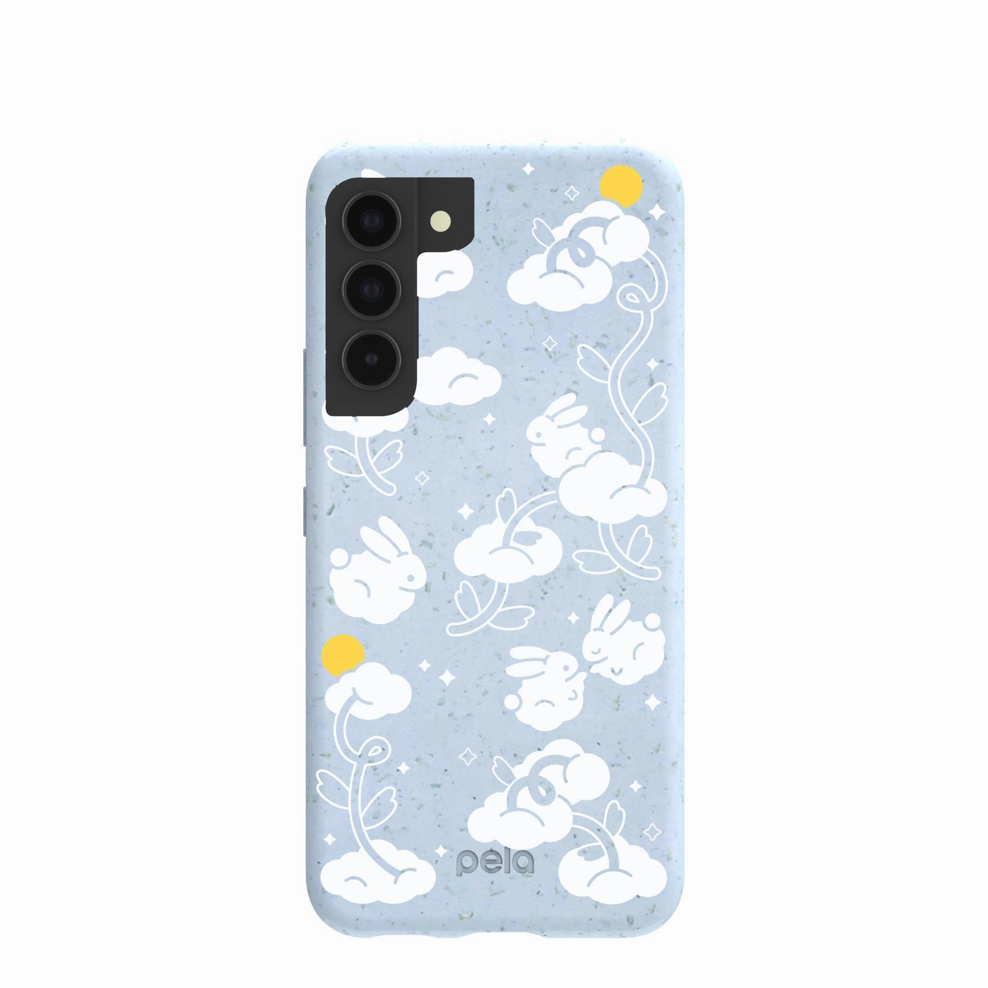 Powder Blue Fluffy Flower Samsung Galaxy S22 Case Hybrid Detail Soft Shape