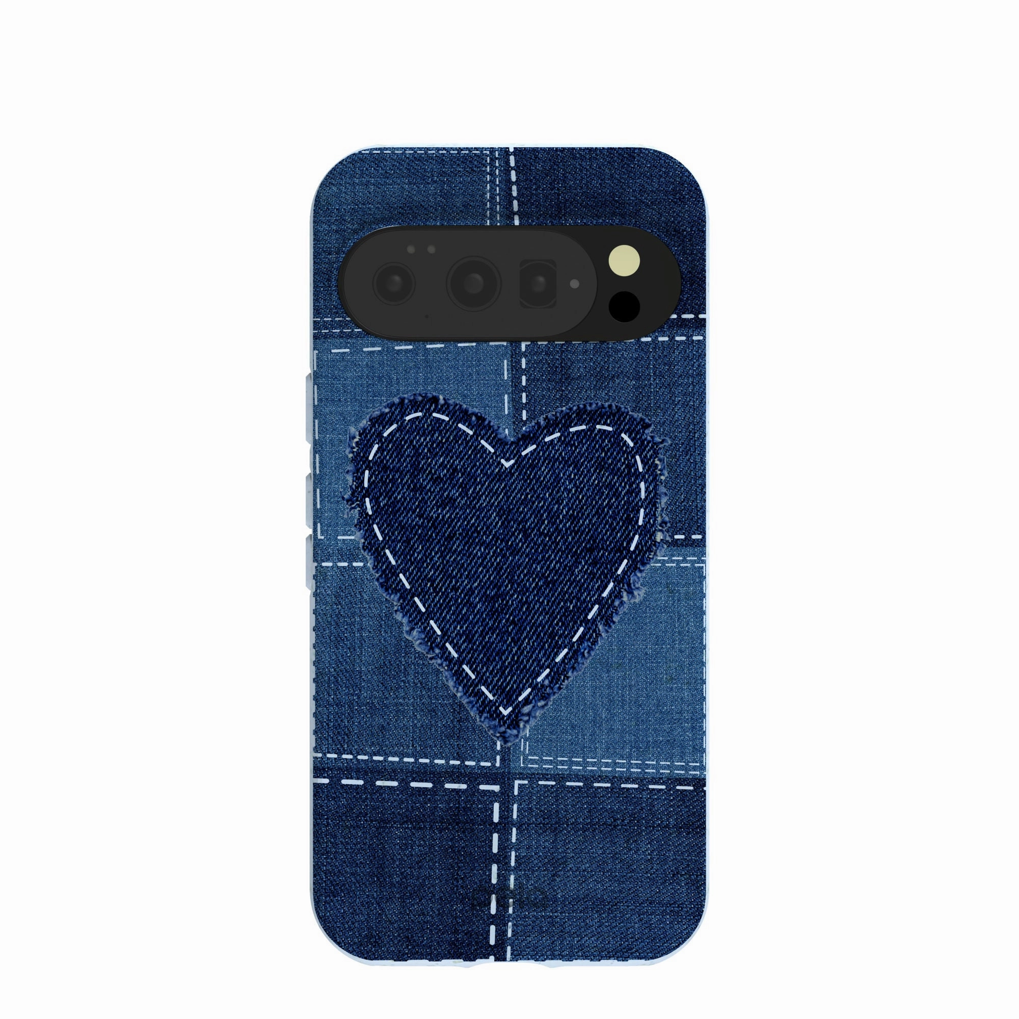 Gloss Touch Powder Blue Denim Heart Google Pixel 10/10 Pro Case