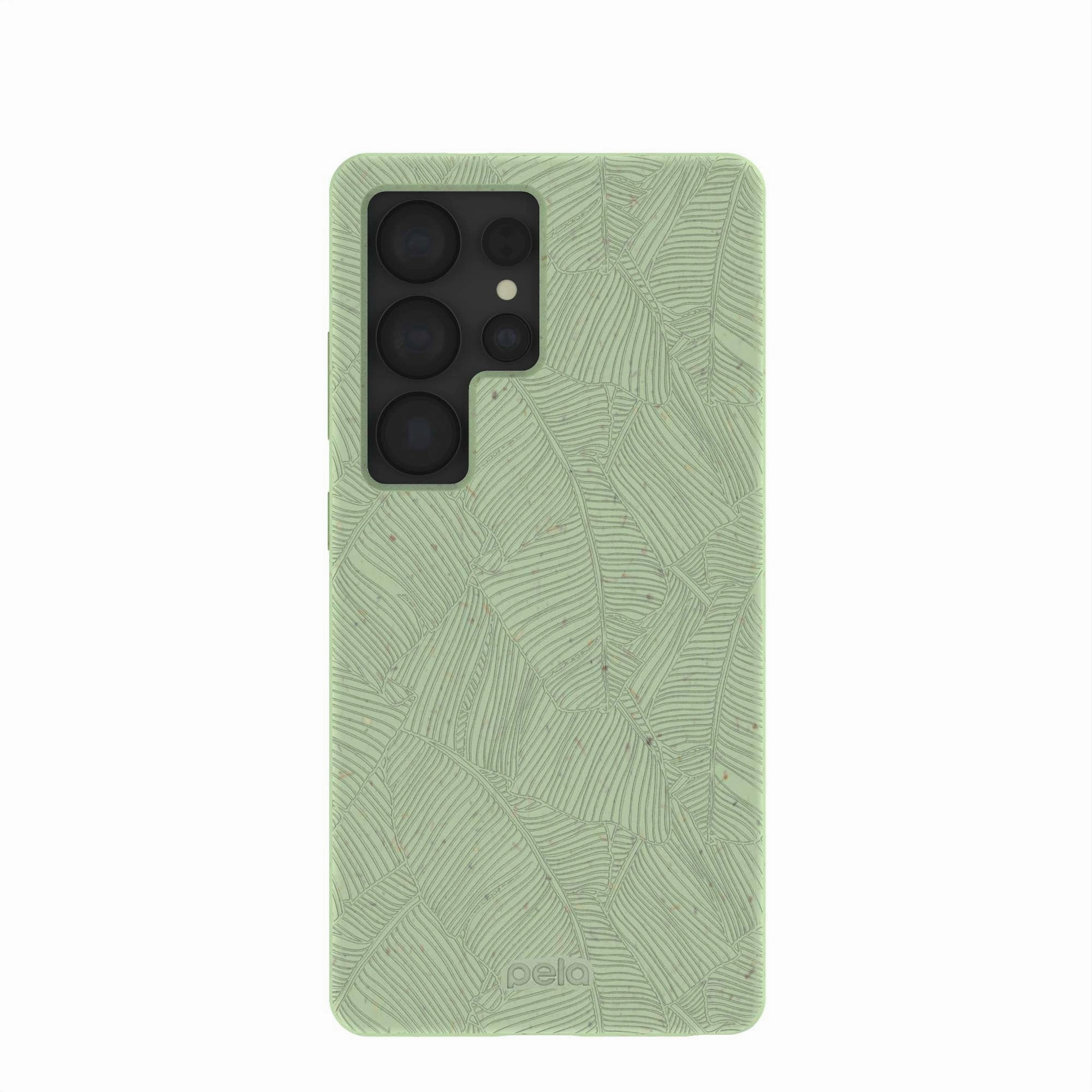 Sage Green Lushy Leaves Samsung Galaxy S25 Ultra Case Rugged Pattern Design