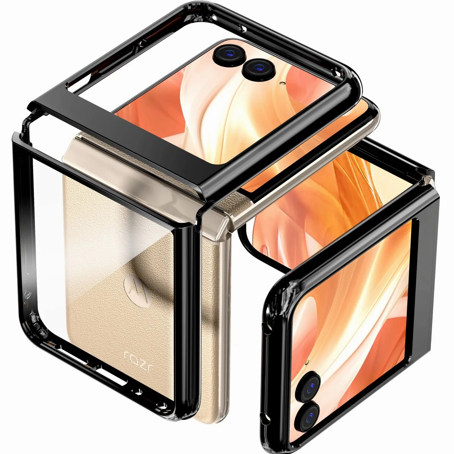 Motorola Razr (2024) / Razr 50 Hybrid Shockproof Clear Slim Acrylic Case Cover Flexible Hinge Rib Edge Protection Elegant Look