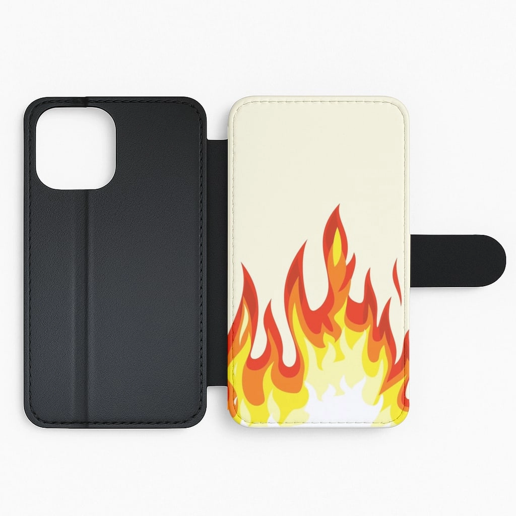 Stylish Touch Cream Flame Flip / Wallet Phone Case