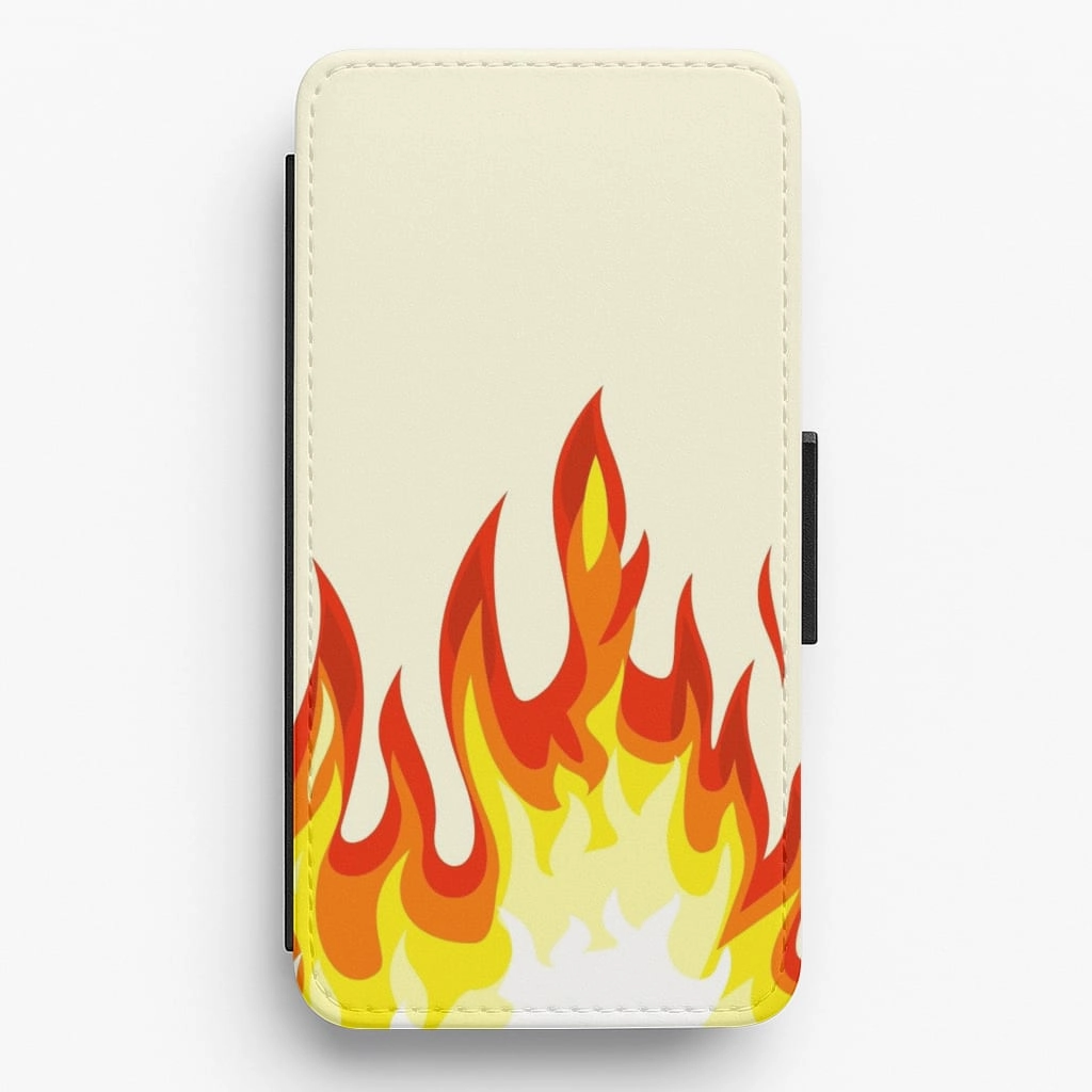 Cream Flame Flip / Wallet Phone Case Comfort Pattern Texture