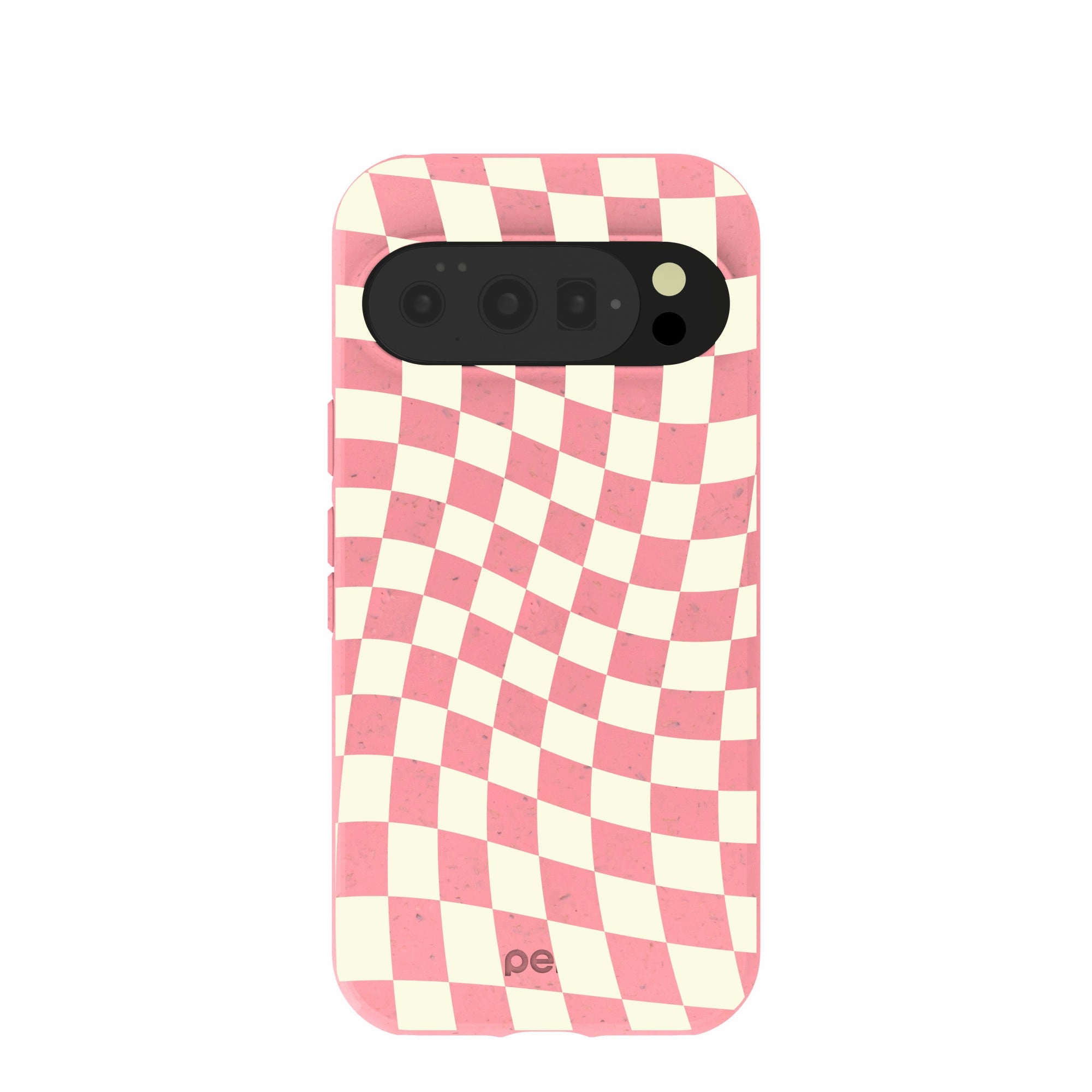 Bubblegum Pink Warped Checkers Google Pixel 10/10 Pro Case Premium Grip Matte Pattern Design