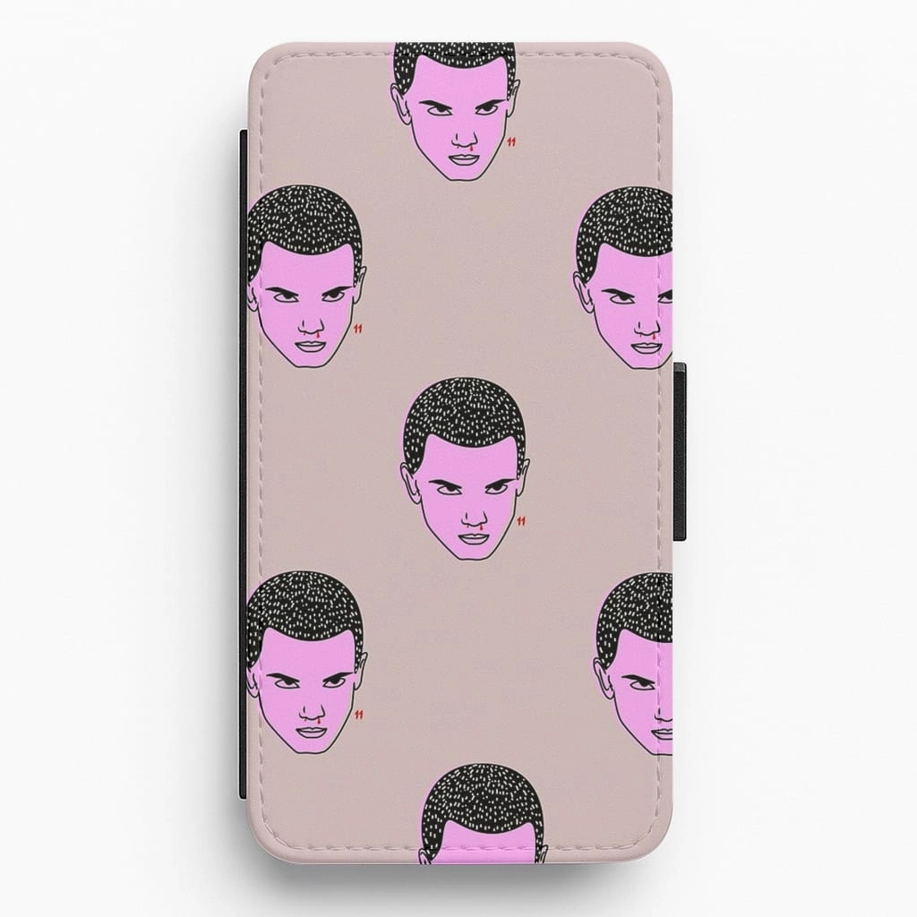Eleven Pattern - Stranger Things Flip / Wallet Phone Case Durable Texture Layer