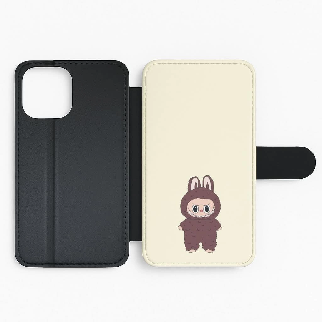 Cute Brown Monster Flip / Wallet Phone Case Hybrid Touch