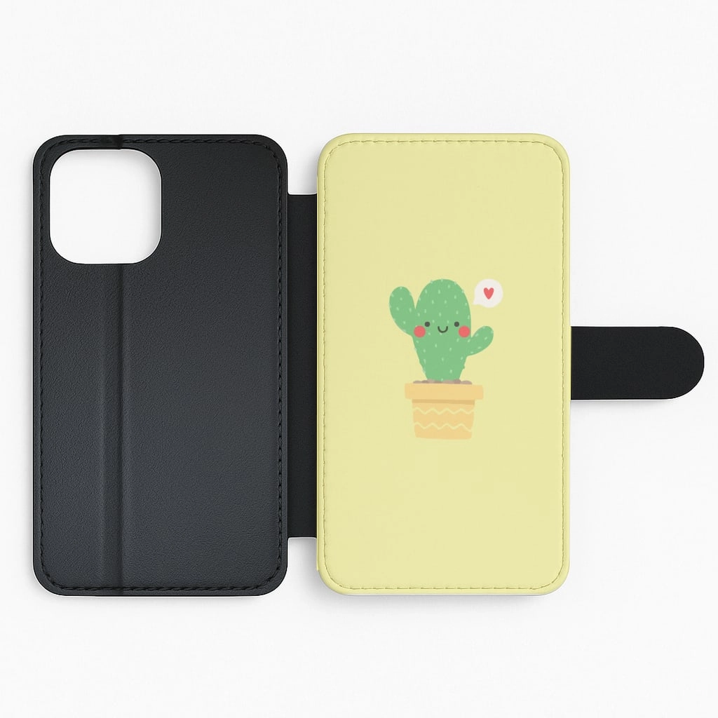 Casual Texture Cute Cactus Flip / Wallet Phone Case