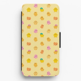 Cute Chick Pattern Flip / Wallet Phone Case Simple Look
