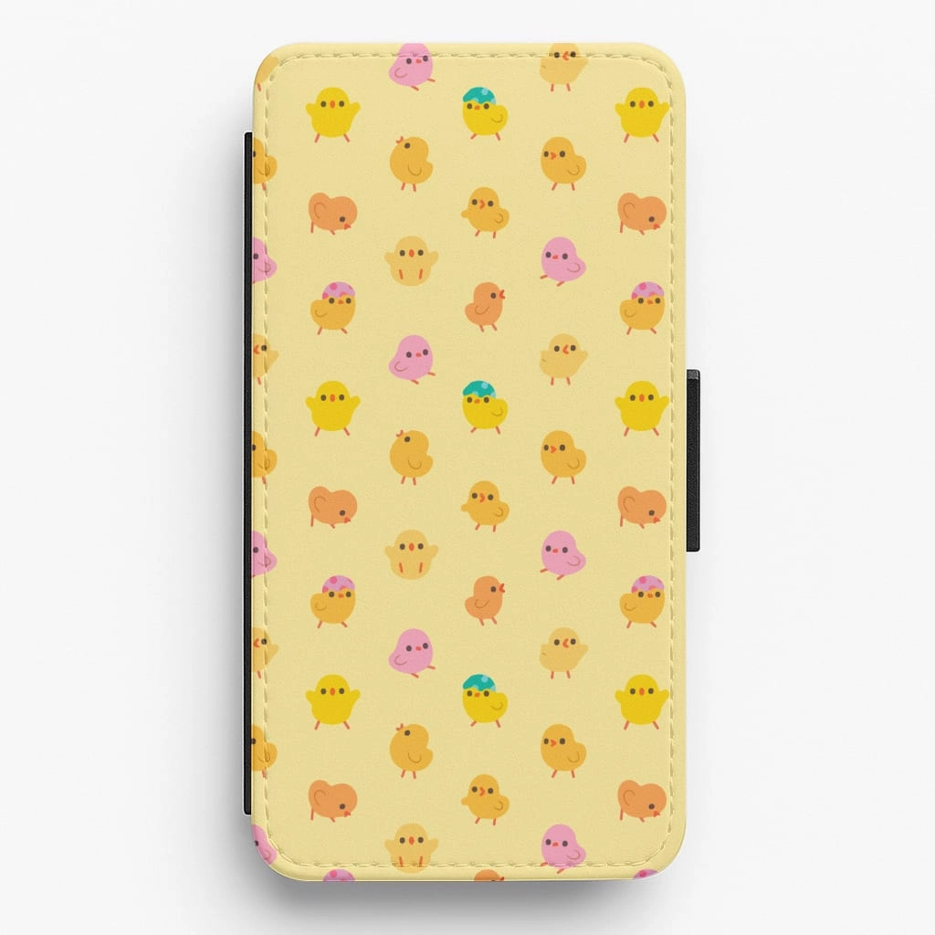 Cute Chick Pattern Flip / Wallet Phone Case Simple Look