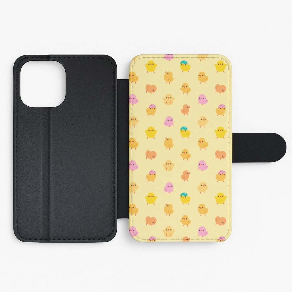 Smooth Edge Design Cute Chick Pattern Flip / Wallet Phone Case