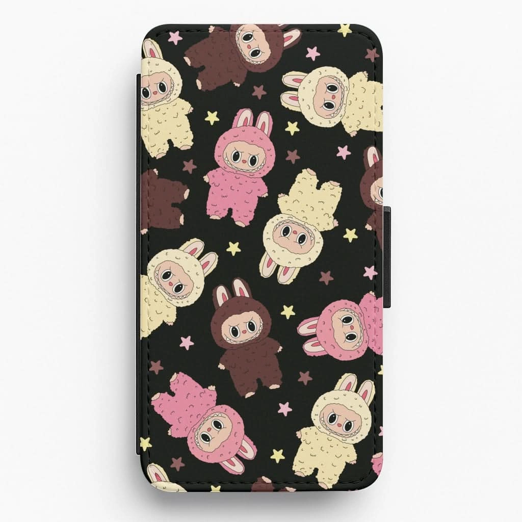 Drop Shield Cute Monsters And Stars Pattern Flip / Wallet Phone Case