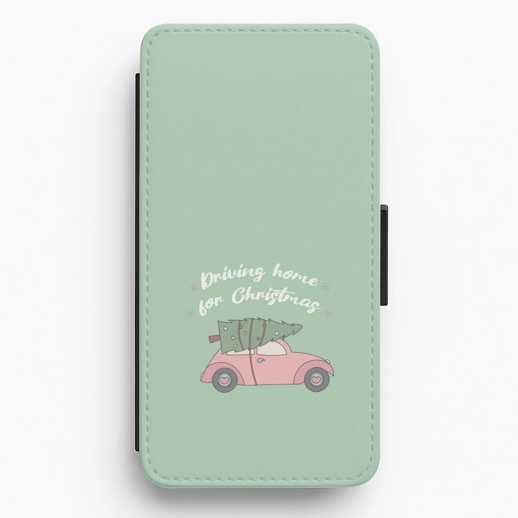 Stylish Grip Texture Driving Home For Christmas - Christmas Songs Flip / Wallet Phone Case