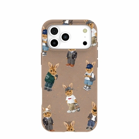 Chocolate Brown Rabbit Friends iPhone 17 Pro Max Case Durable Texture Finish Polished Surface