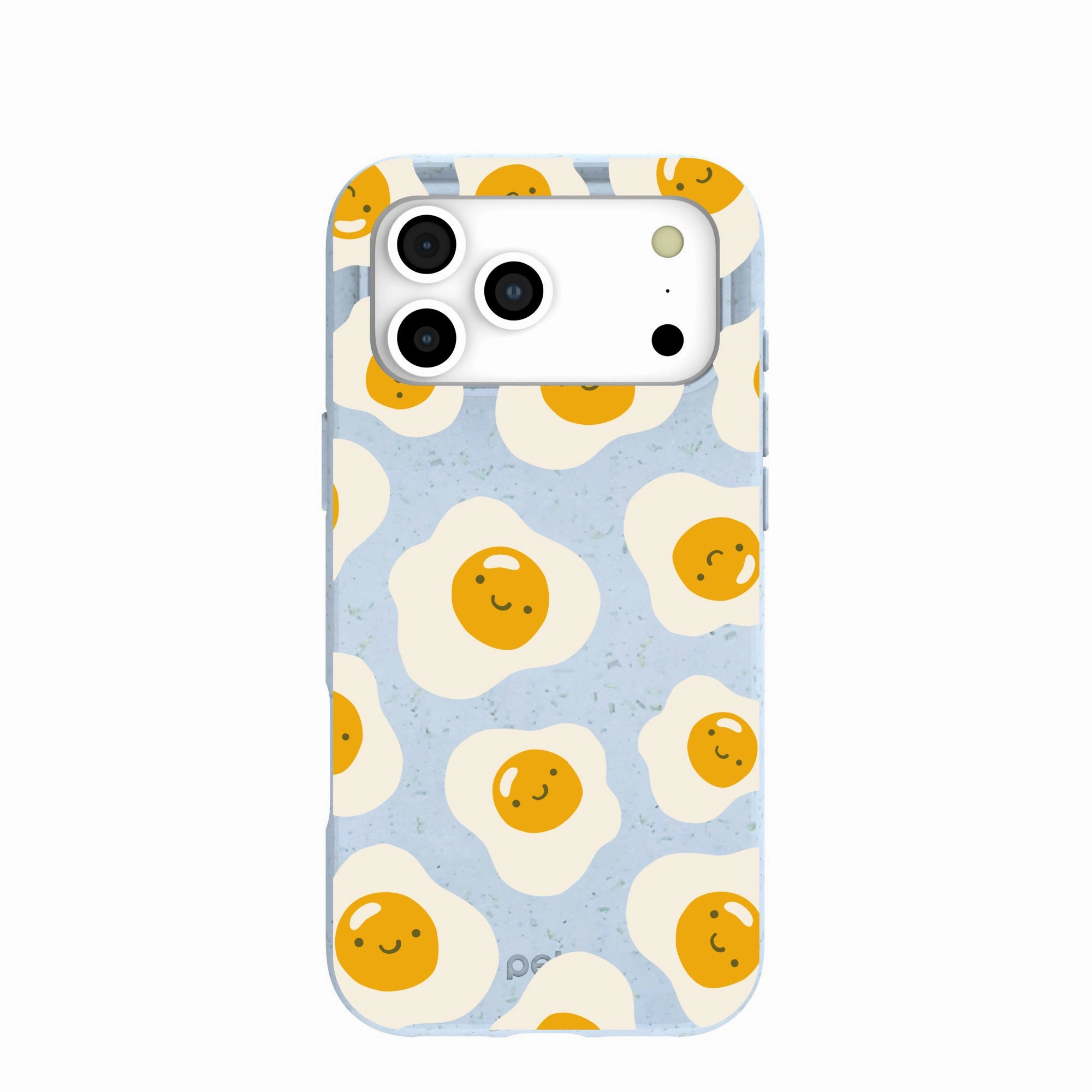 Smooth Form Texture Pocket Friendly Powder Blue Sunny Side Up iPhone 17 Pro Max Case