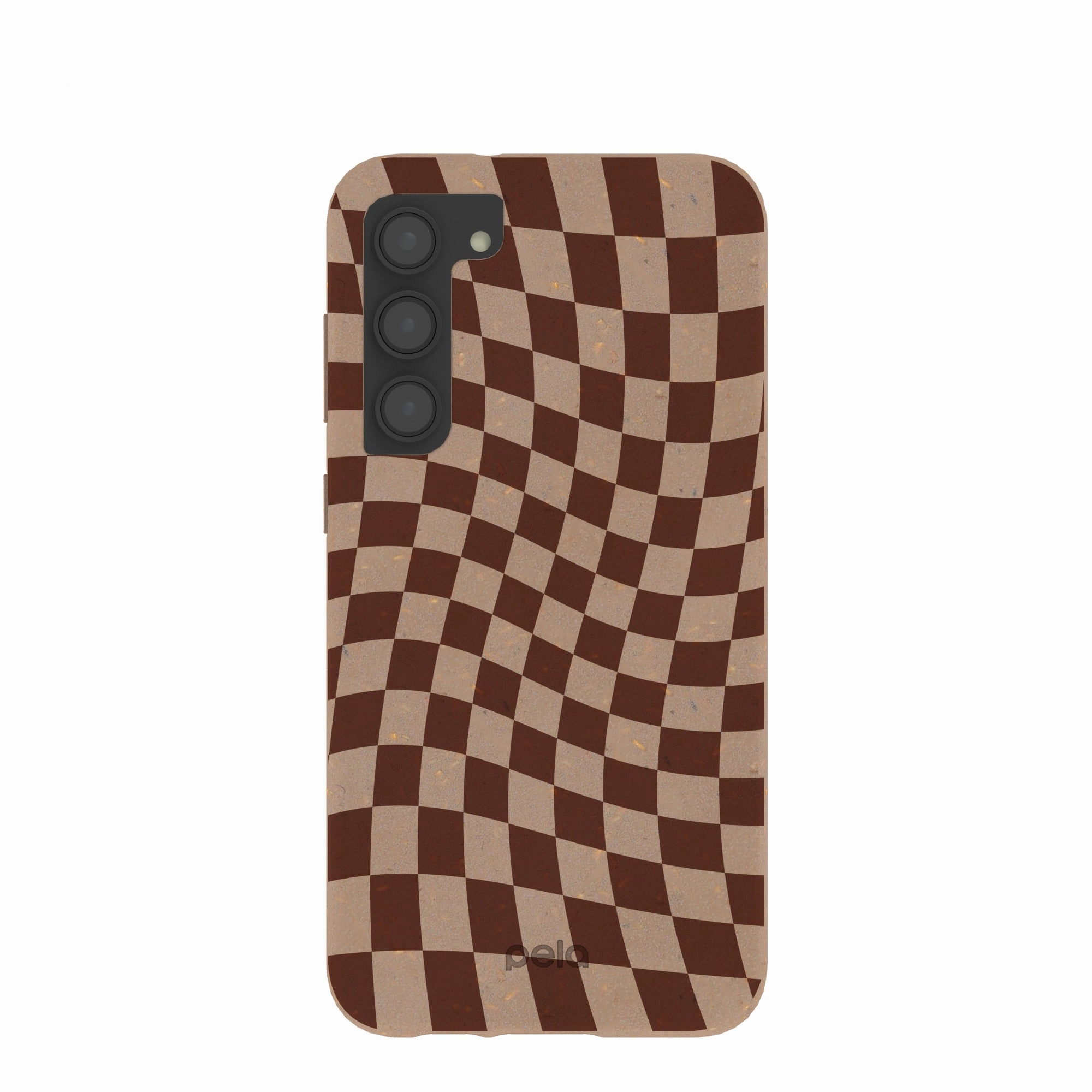 Stylish Color Soft edges Chocolate Brown Cafe Check Samsung Galaxy S23 (Plus) Case