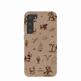 Chocolate Brown Wild Frontier Samsung Galaxy S23 (Plus) Case Sleek Finish