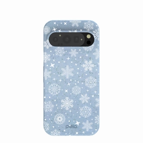 Clear Design Protective Material Powder Blue Let it Snow Google Pixel 9/9 Pro Case