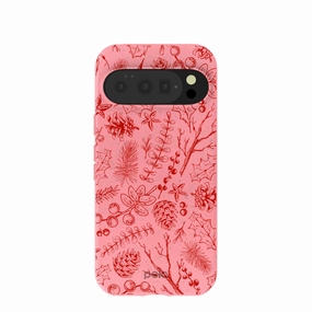 Bubblegum Pink Festive Forest Google Pixel 10/10 Pro Case Sleek Grip