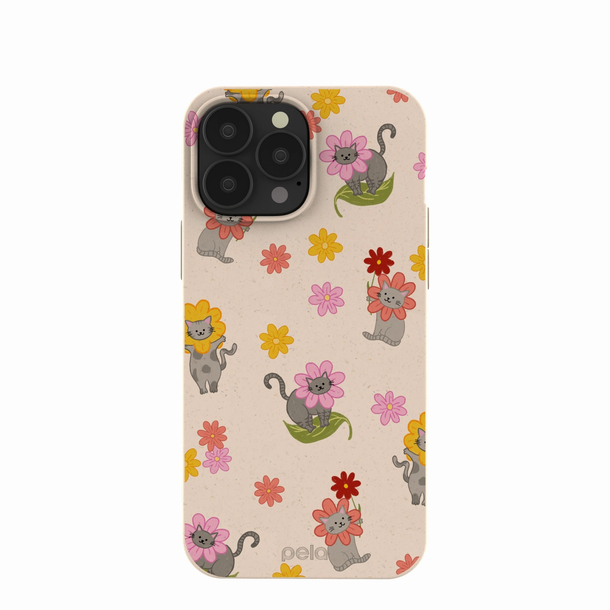 Seashell Flower Cats iPhone 13 Pro Max Case Durable Protection Layer Impact Resistant