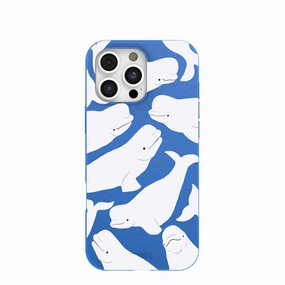 Electric Blue Belugas iPhone 16 Pro Max Case Matte Texture