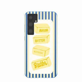 Electric Blue Butter Bars Samsung Galaxy S24 (Plus) Case Gloss Layer Finish