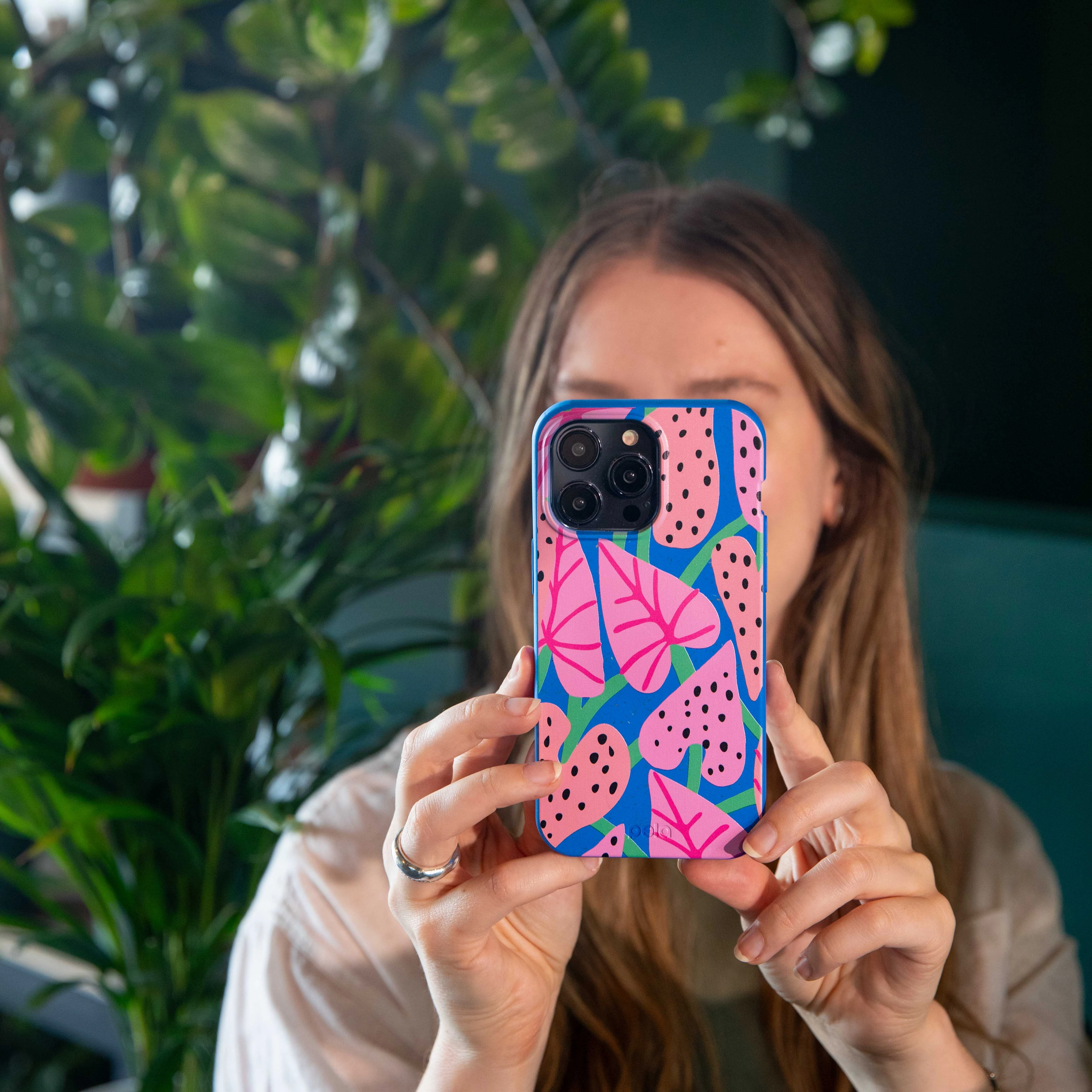 Matte Detail Gloss Finish Texture Electric Blue Candy Bloom iPhone 17 Pro Max Case