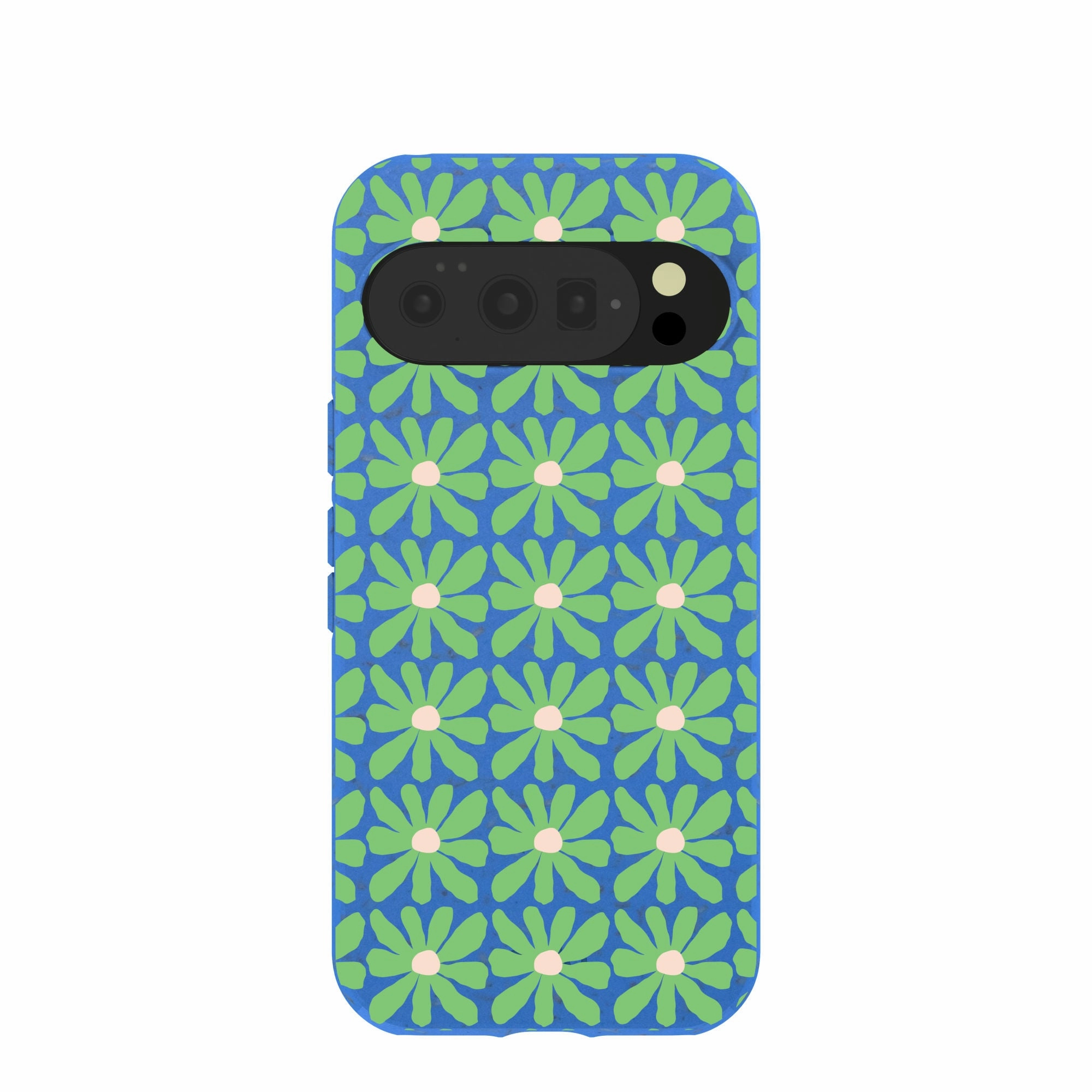 Electric Blue Flower Child Google Pixel 10/10 Pro Case Enhanced Durability Protective Form Texture