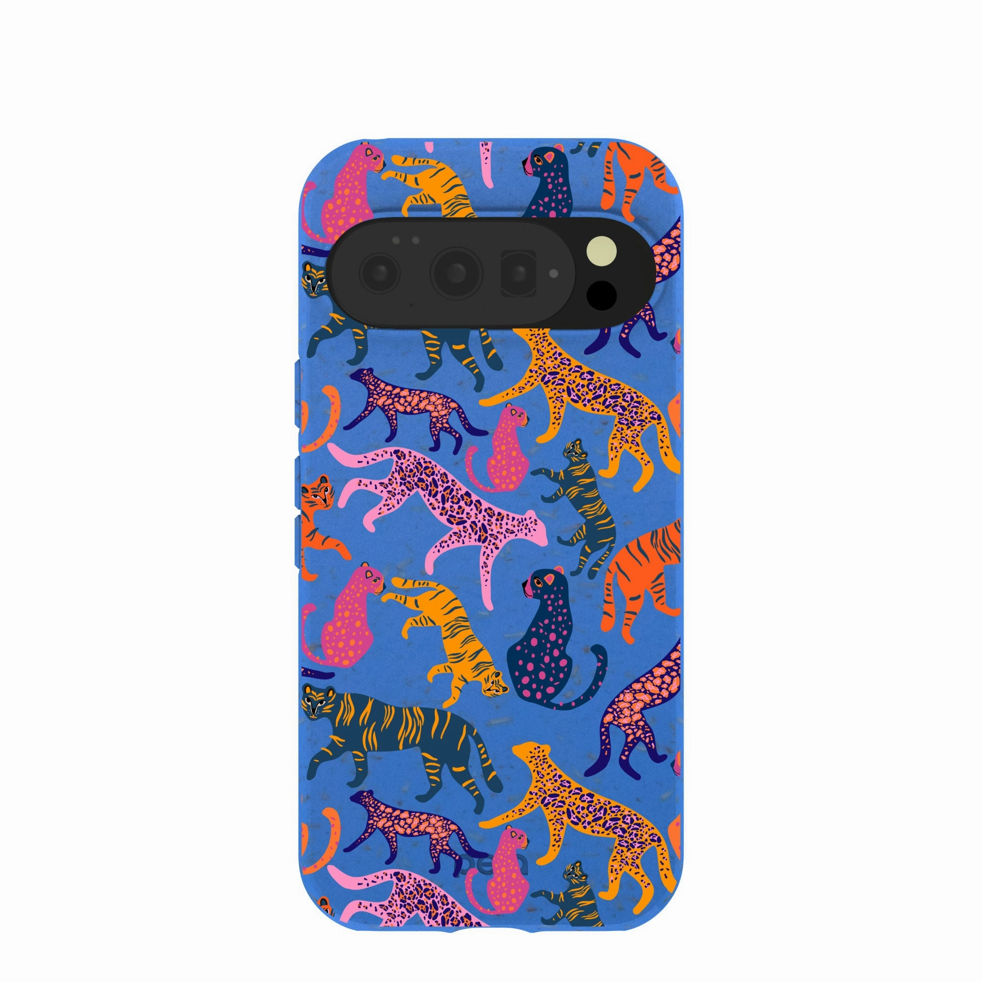 Protective Design Texture Electric Blue Jungle Cat Google Pixel 10/10 Pro Case