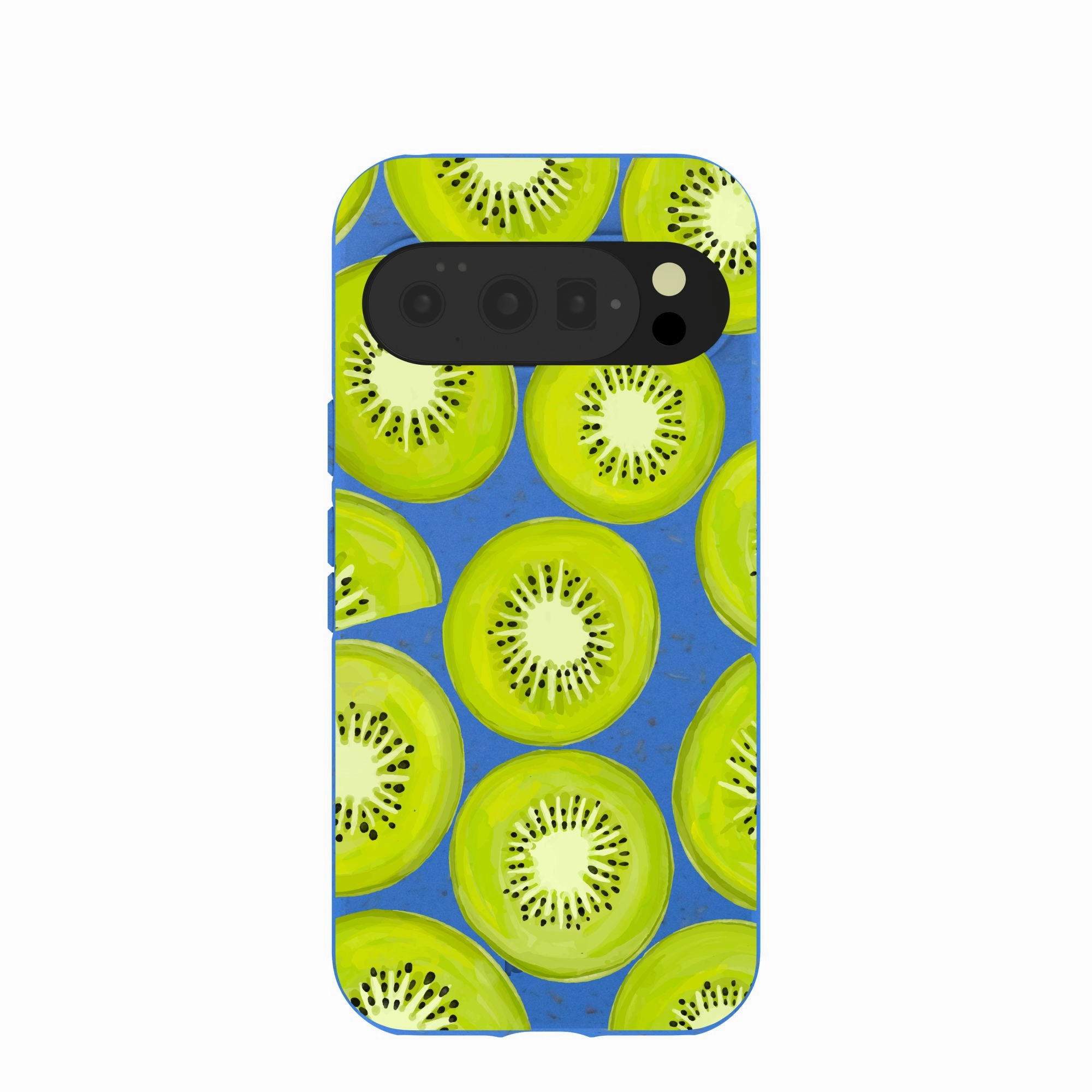 Polished Texture Finish Soft Finish Layer Electric Blue Kiwi Slices Google Pixel 10/10 Pro Case