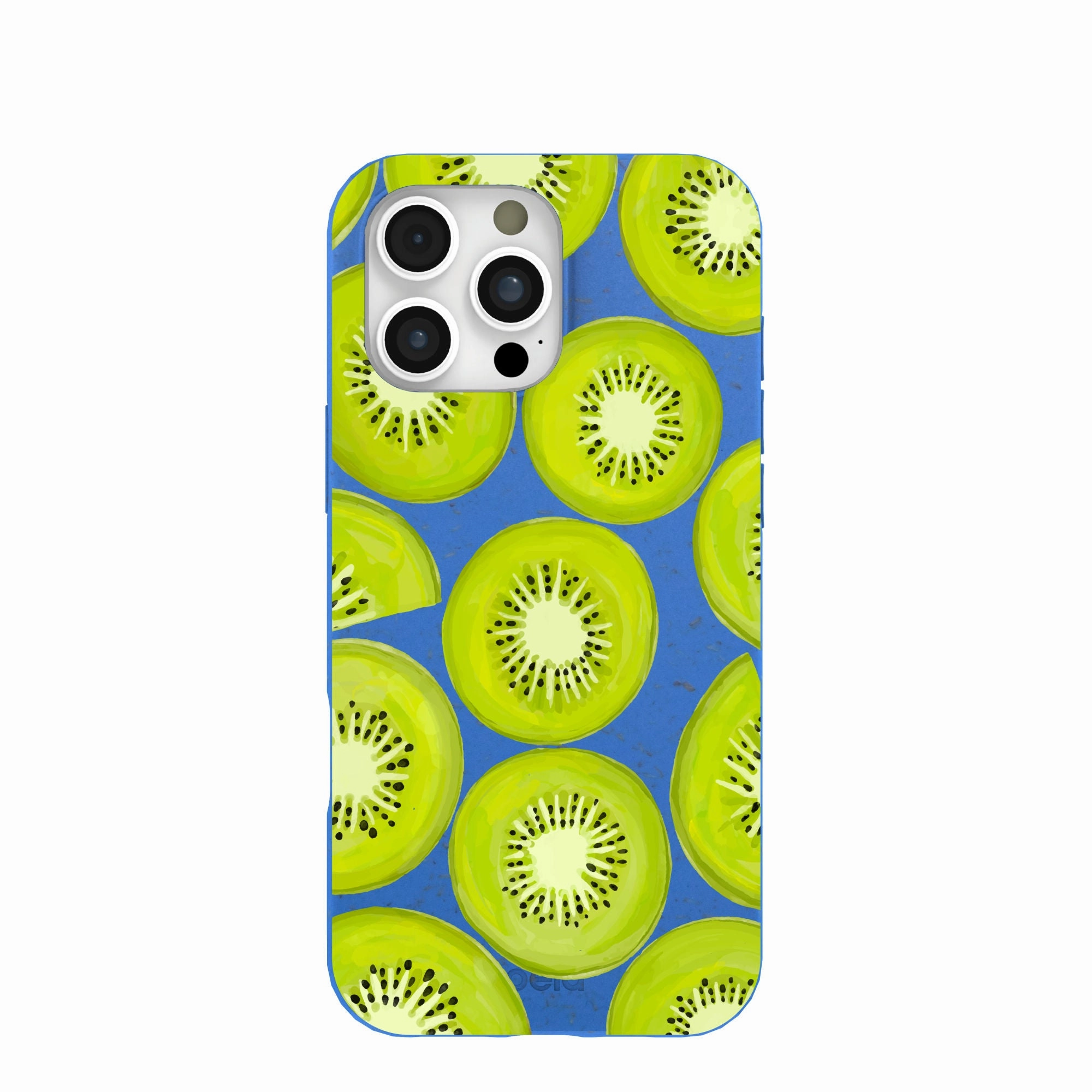 Classic Finish Sleek Finish Electric Blue Kiwi Slices iPhone 16 Pro Max Case