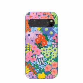 Compact Texture Slim Design Electric Blue Painted Garden Google Pixel 9/9 Pro Case