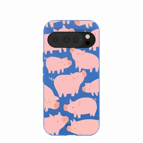 Electric Blue Piggies Google Pixel 10/10 Pro Case Luxury Detail