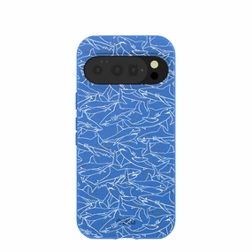 Everyday Comfort Protective Texture Layer Electric Blue Shark Frenzy Google Pixel 10/10 Pro Case