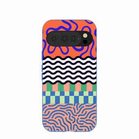 Electric Blue Tangerine Mix Google Pixel 10/10 Pro Case Durable Frame