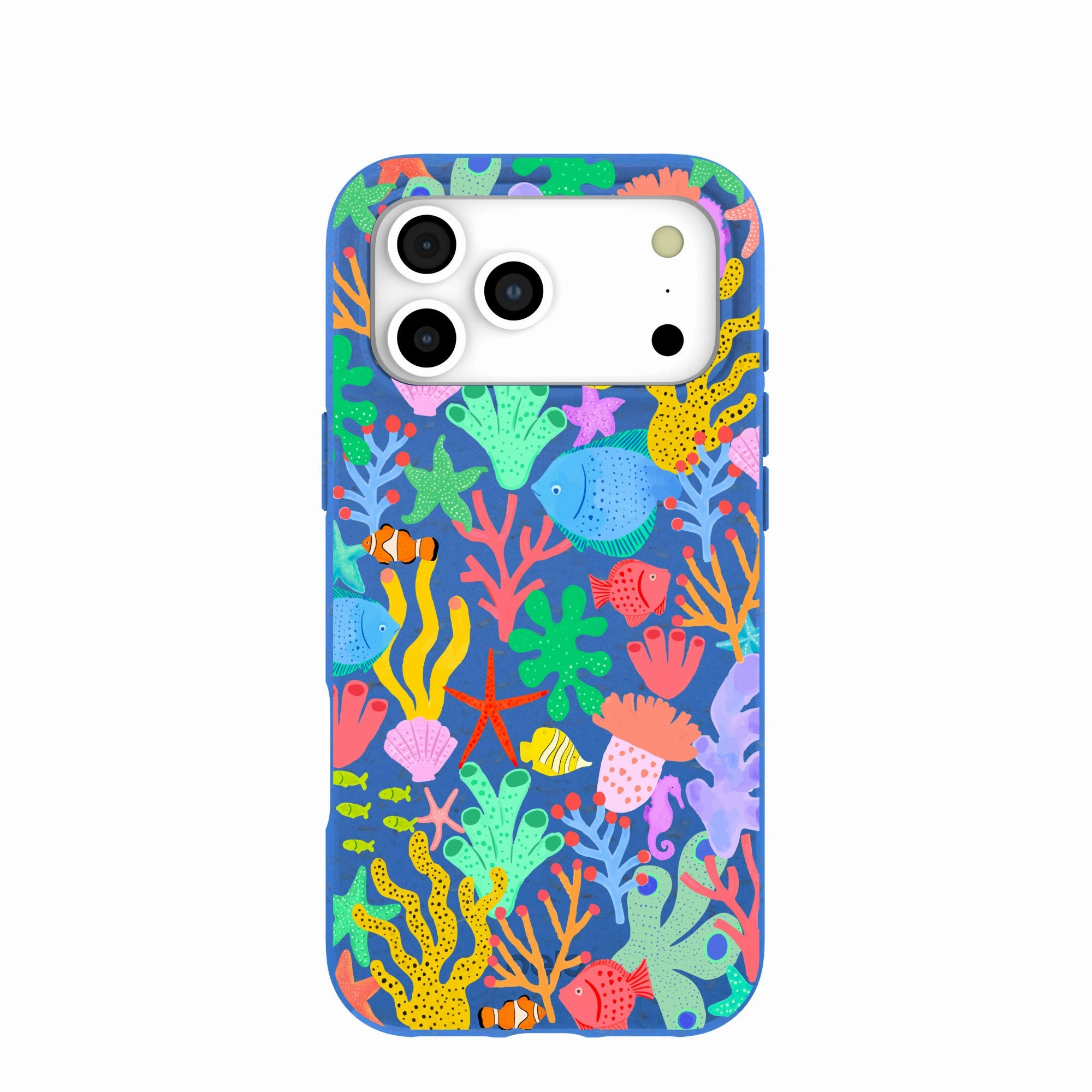 Lightweight Grip Electric Blue Underwater Blooms iPhone 17 Pro Max Case