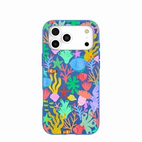 Lightweight Grip Electric Blue Underwater Blooms iPhone 17 Pro Max Case