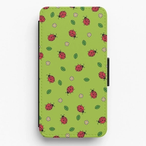 Comfort Build Ladybugs And Flowers - Spring Patterns Flip / Wallet Phone Case