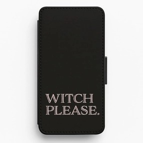 Protective Frame Design Witch Please - Halloween Flip / Wallet Phone Case