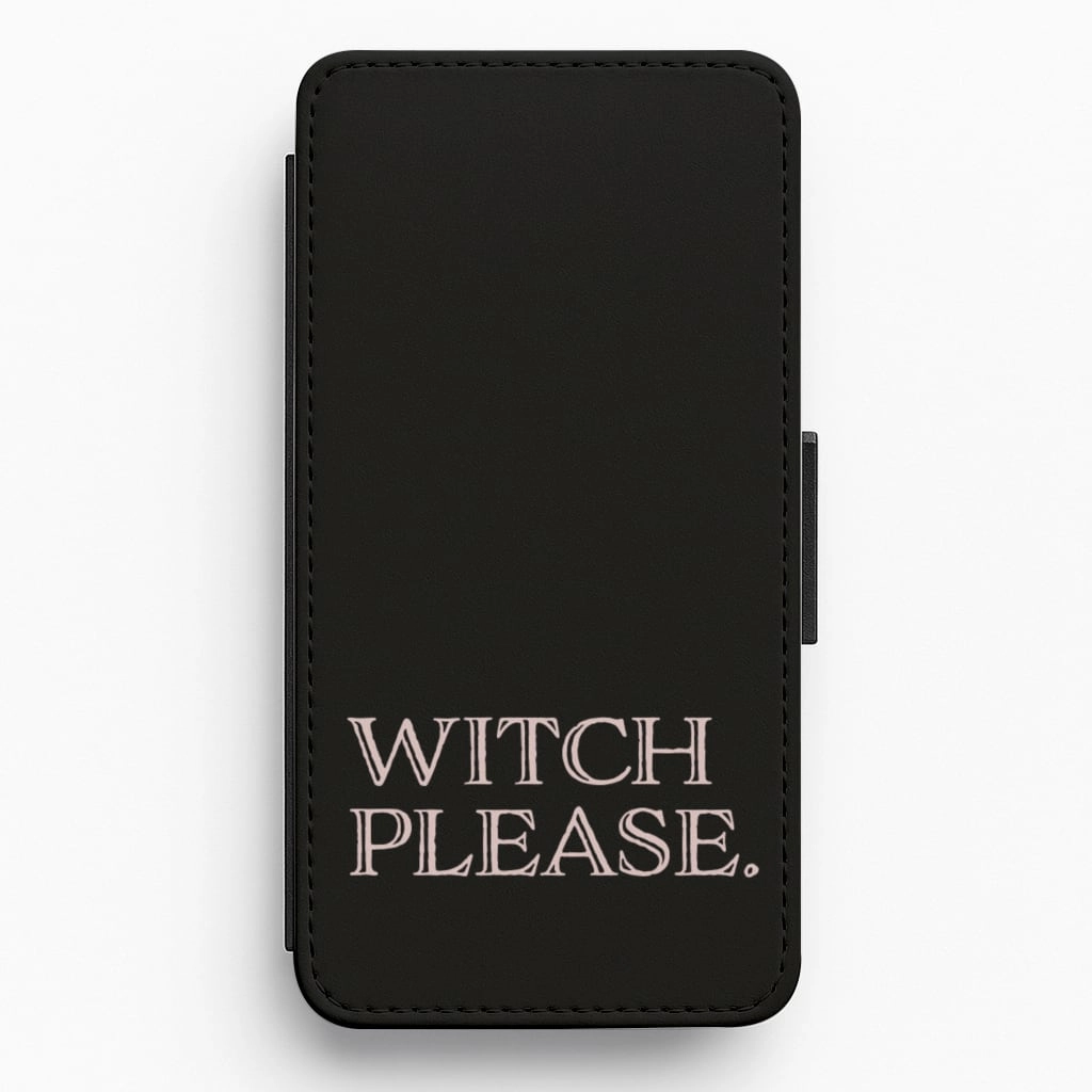 Protective Frame Design Witch Please - Halloween Flip / Wallet Phone Case