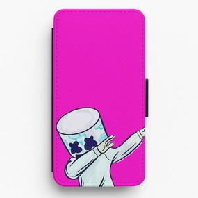 Pink Marshmello Dab  Flip / Wallet Phone Case Durable Shell Personal Style