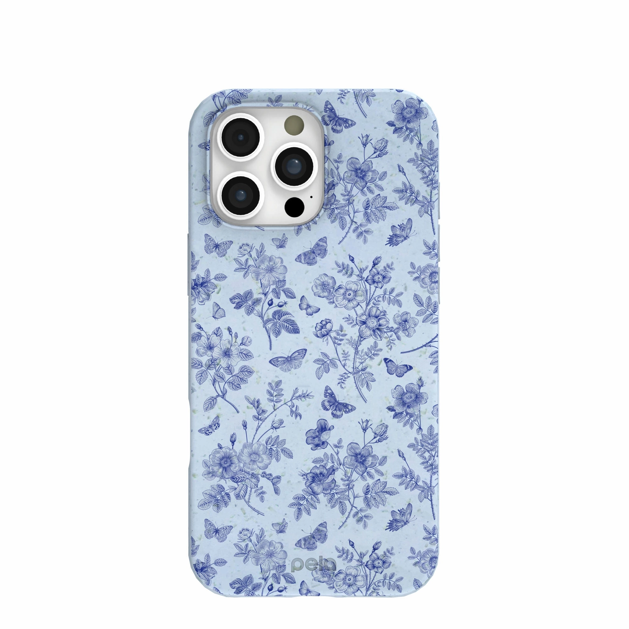 Powder Blue Porcelain iPhone 16 Pro Max Case Rugged Texture Design