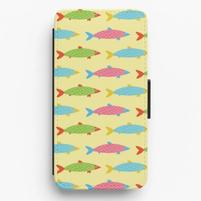 Youth Style Colourful Cartoon Fish Pattern Flip / Wallet Phone Case