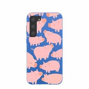Durable Form Electric Blue Piggies Samsung Galaxy S23 (Plus) Case