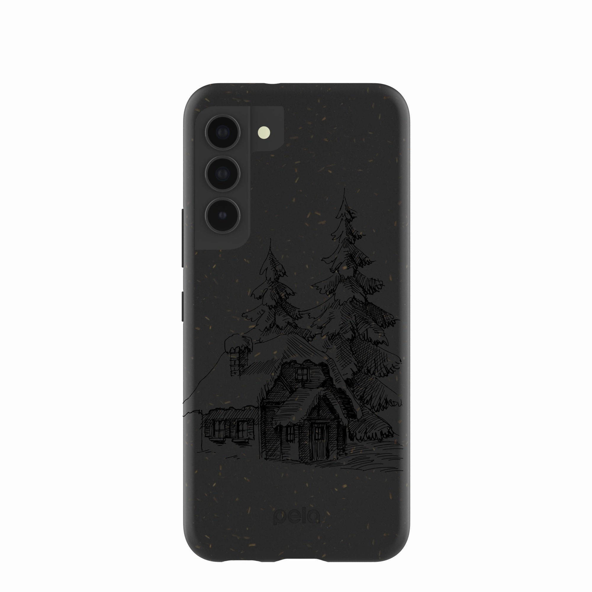 Black Lone Cabin Samsung Galaxy S22 Case Subtle Touch Smooth Protection
